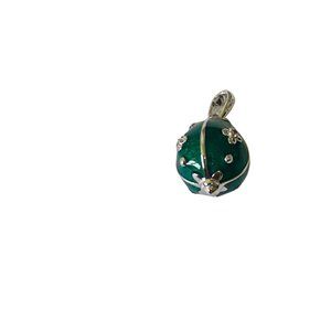 Egg Shaped Enamel Diamond Charm